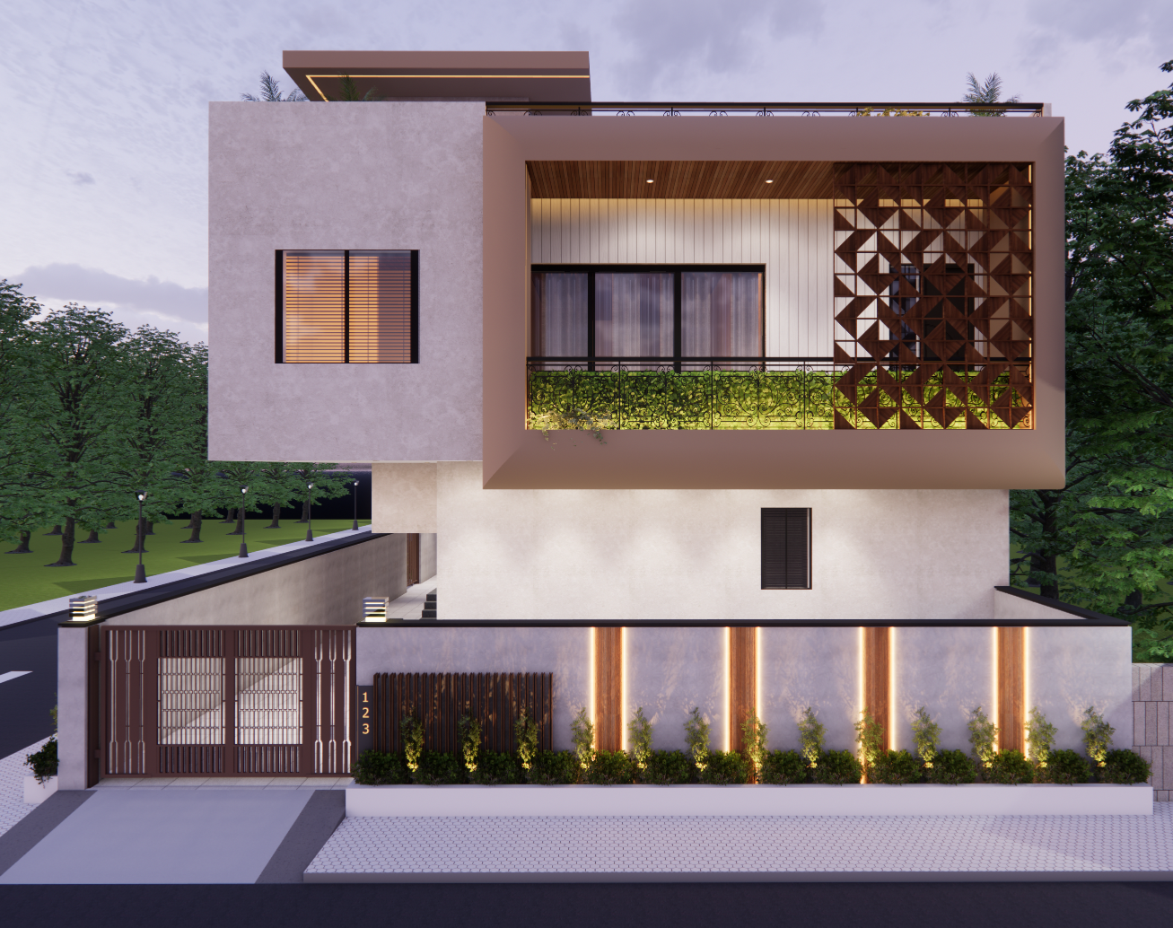 Modern luxury villa exterior